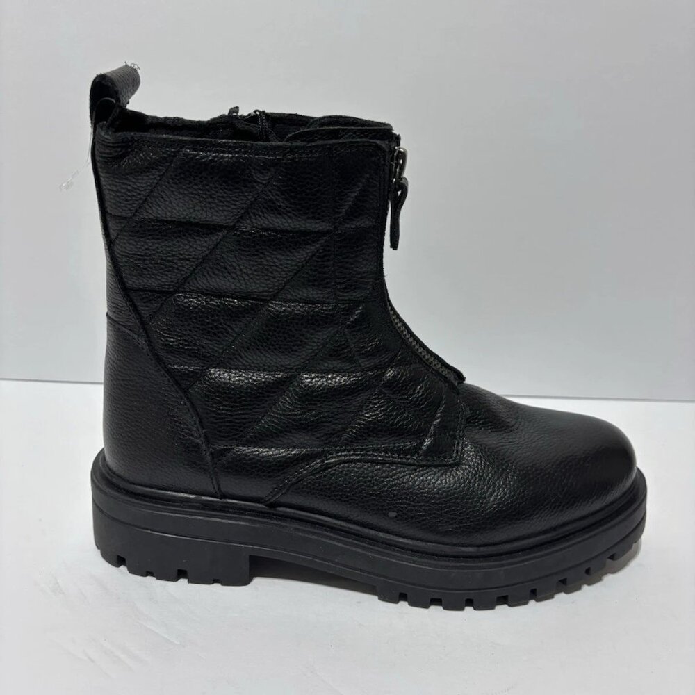 Alberto Torresi Women’s Black Moto Lug Combat Boots, Size EUR 40, US 7M